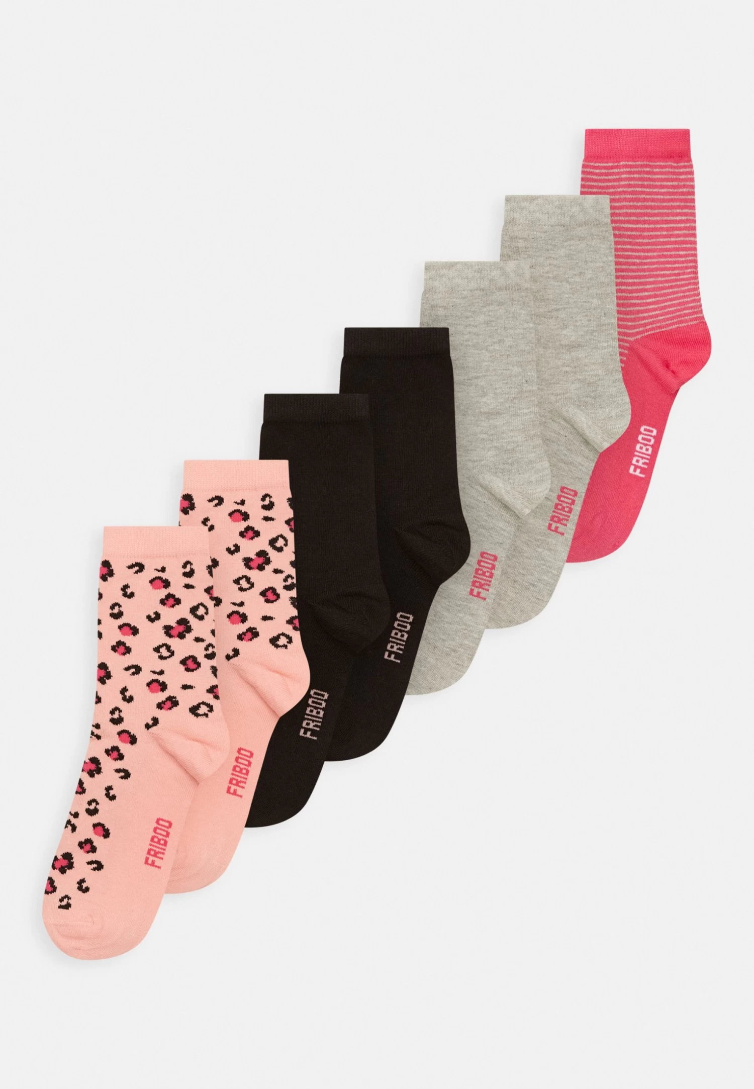 Friboo Girls 7 Pack - Sokken - Grey/Pink/Black 3 Friboo Girls 7 Pack - Sokken - Grey/Pink/Black