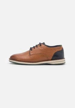 Friboo Leather - Sportieve Veterschoenen - Cognac